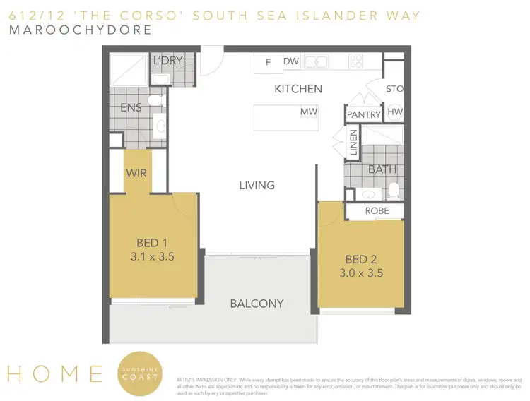 Floorplan of Homely apartment listing, 612/12 South Sea Islander Way, Maroochydore QLD 4558