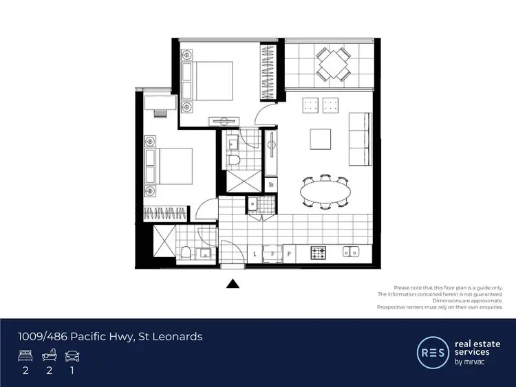 Floorplan of Homely apartment listing, 1009/486 Pacific Highway, St Leonards NSW 2065