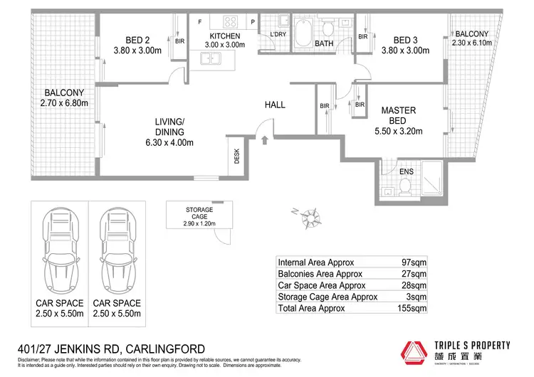Floorplan of Homely apartment listing, 401/27 Jenkins Road, Carlingford NSW 2118