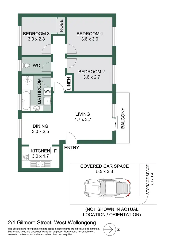Floorplan of Homely apartment listing, 2/1 Gilmore Street, West Wollongong NSW 2500