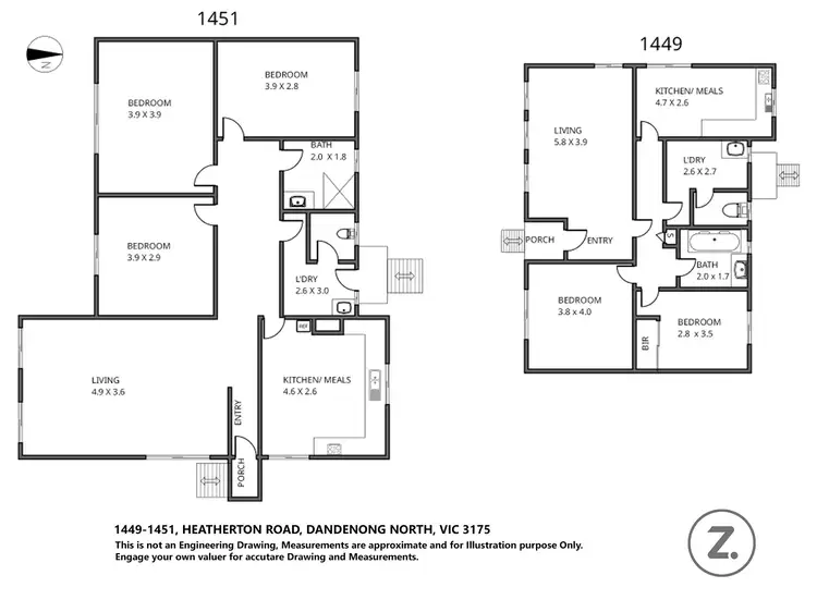 Floorplan of Homely house listing, 1449-1451 Heatherton Road, Dandenong North VIC 3175