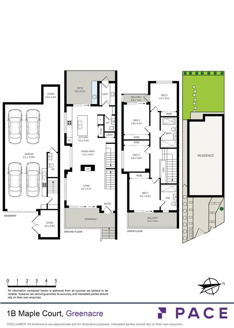 Floorplan of Homely semi-detached listing, 1B Maple Court, Greenacre NSW 2190