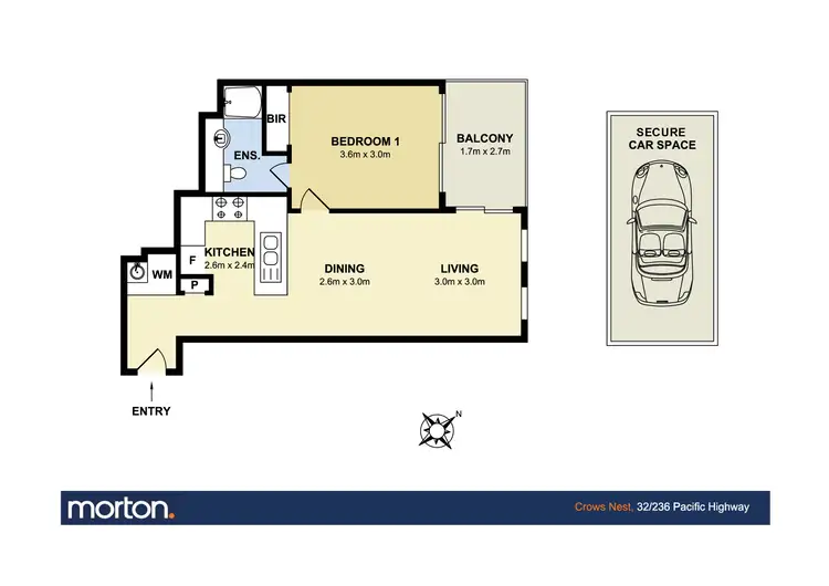 Floorplan of Homely apartment listing, 32/236 Pacific Highway, Crows Nest NSW 2065