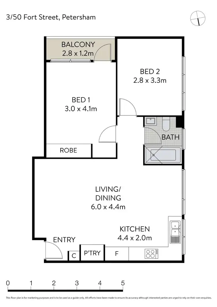 Floorplan of Homely apartment listing, 3/50 Fort Street, Petersham NSW 2049