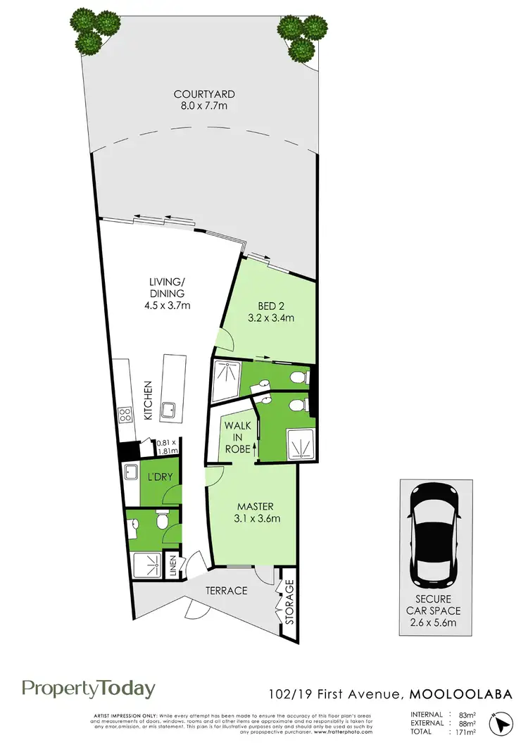 Floorplan of Homely unit listing, 102/19 First Avenue, Mooloolaba QLD 4557