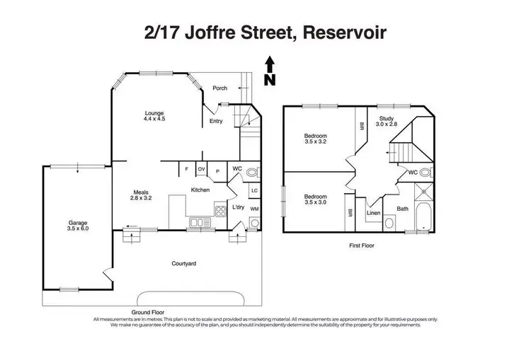 Floorplan of Homely townhouse listing, 2/17 Joffre Street, Reservoir VIC 3073