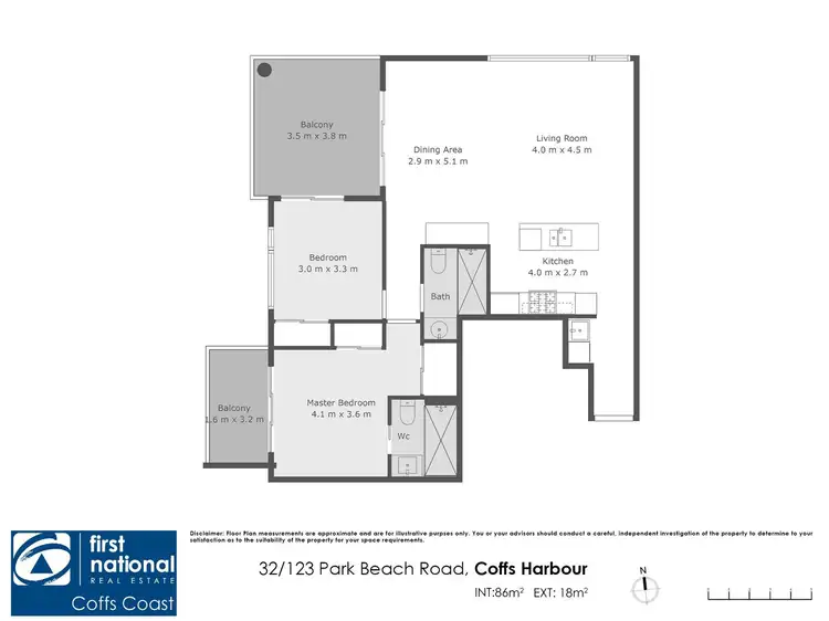 Floorplan of Homely apartment listing, 32/123 Park Beach Road, Coffs Harbour NSW 2450
