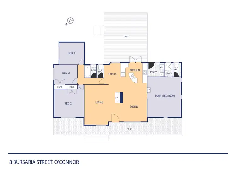 Floorplan of Homely house listing, 8 Bursaria Street, O'connor ACT 2602