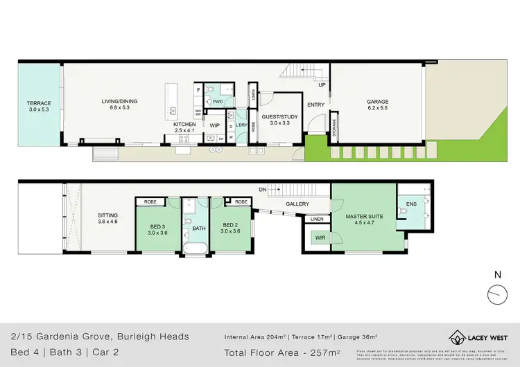 Floorplan of Homely semi-detached listing, 2/5 Gardenia Grove, Burleigh Heads QLD 4220