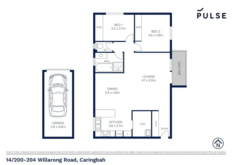 Floorplan of Homely apartment listing, 14/200-204 Willarong Road, Caringbah NSW 2229