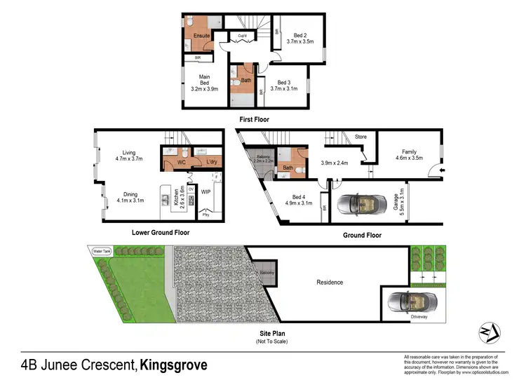 Floorplan of Homely townhouse listing, 4b Junee Crescent, Kingsgrove NSW 2208