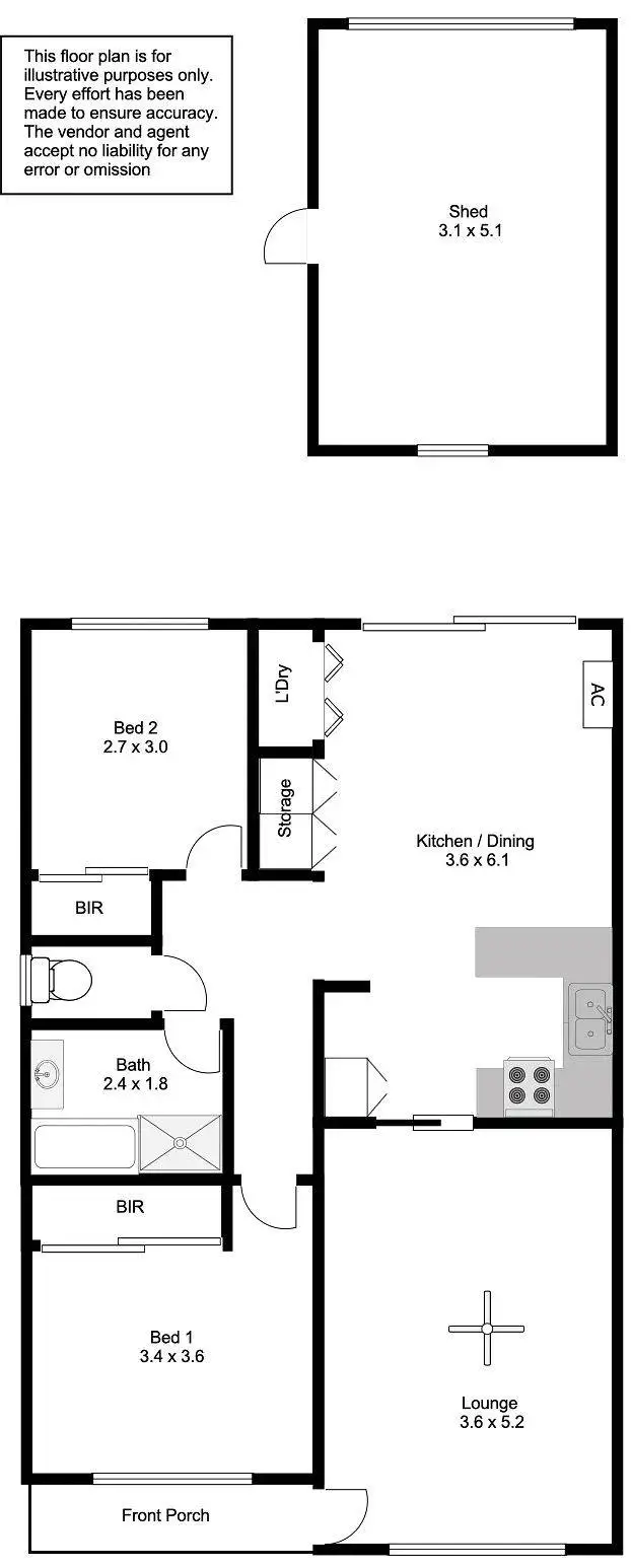 Floorplan of Homely unit listing, 4/4-6 New West Road, Port Lincoln SA 5606