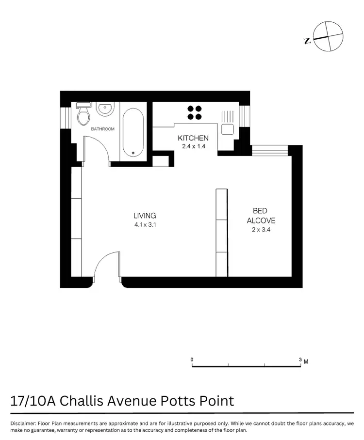 Floorplan of Homely studio listing, 17/10a Challis Avenue, Potts Point NSW 2011
