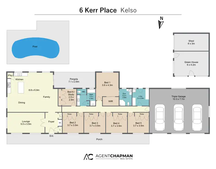 Floorplan of Homely house listing, 6 Kerr Place, Kelso NSW 2795