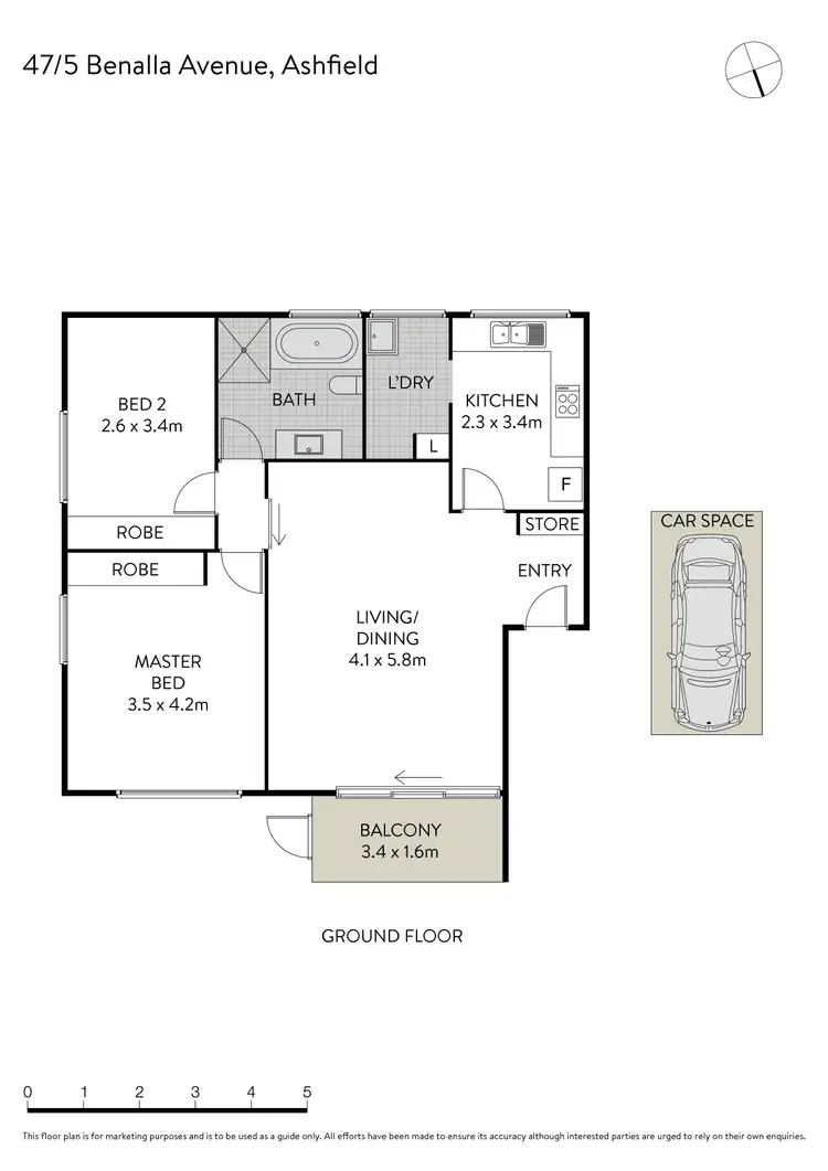 Floorplan of Homely apartment listing, 47/5 Benalla Avenue, Ashfield NSW 2131