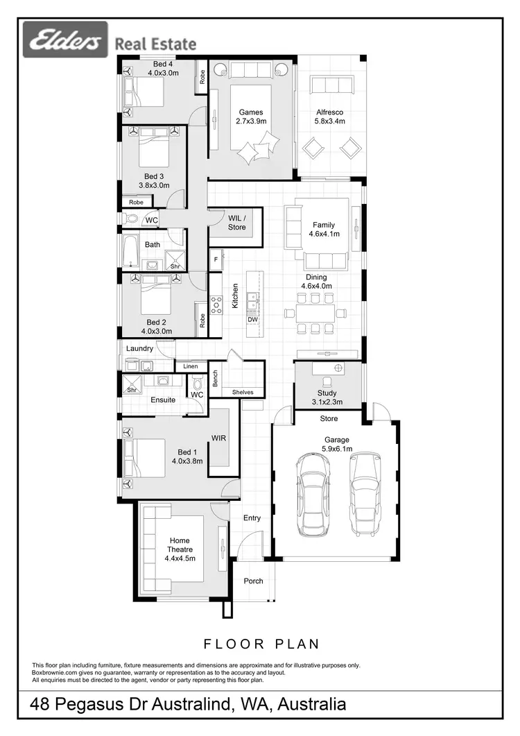 Floorplan of Homely house listing, 48 Pegasus Drive, Australind WA 6233