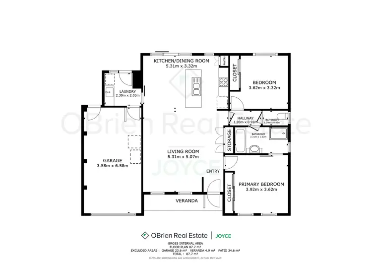 Floorplan of Homely unit listing, 1/13 Burns Street, Wangaratta VIC 3677