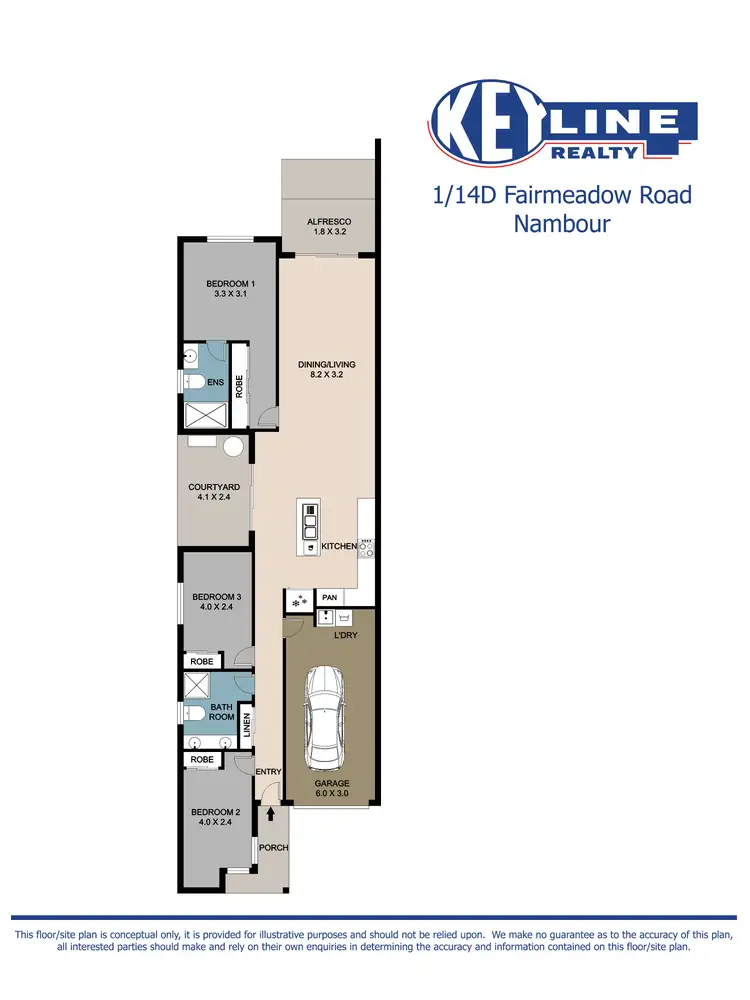 Floorplan of Homely semi-detached listing, 1/14D Fairmeadow Road, Nambour QLD 4560