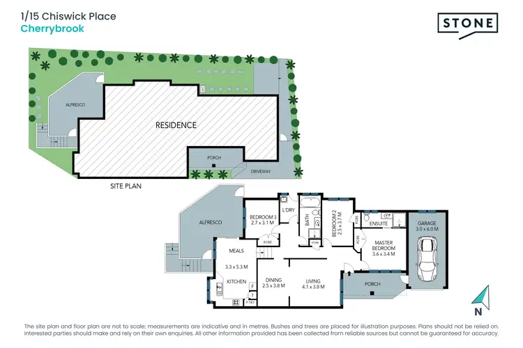 Floorplan of Homely semi-detached listing, 1/15 Chiswick Place, Cherrybrook NSW 2126