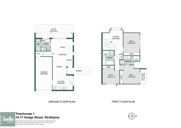 Floorplan of Homely townhouse listing, 15-17 Hedge Street, Strathpine QLD 4500