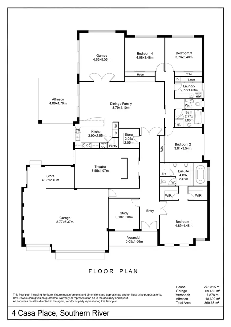 Floorplan of Homely house listing, 4 Casa Place, Southern River WA 6110