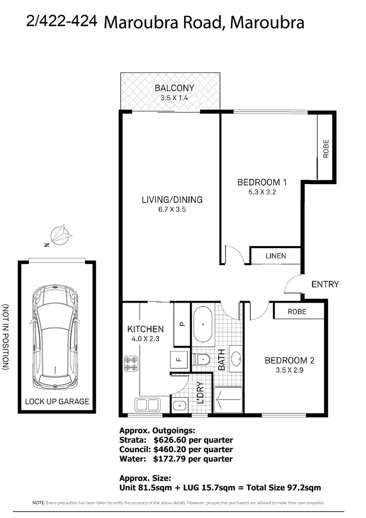 Floorplan of Homely apartment listing, 2/422-424 Maroubra Road, Maroubra NSW 2035