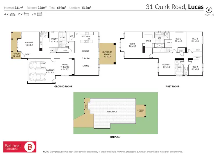 Floorplan of Homely house listing, 31 Quirk Road, Lucas VIC 3350