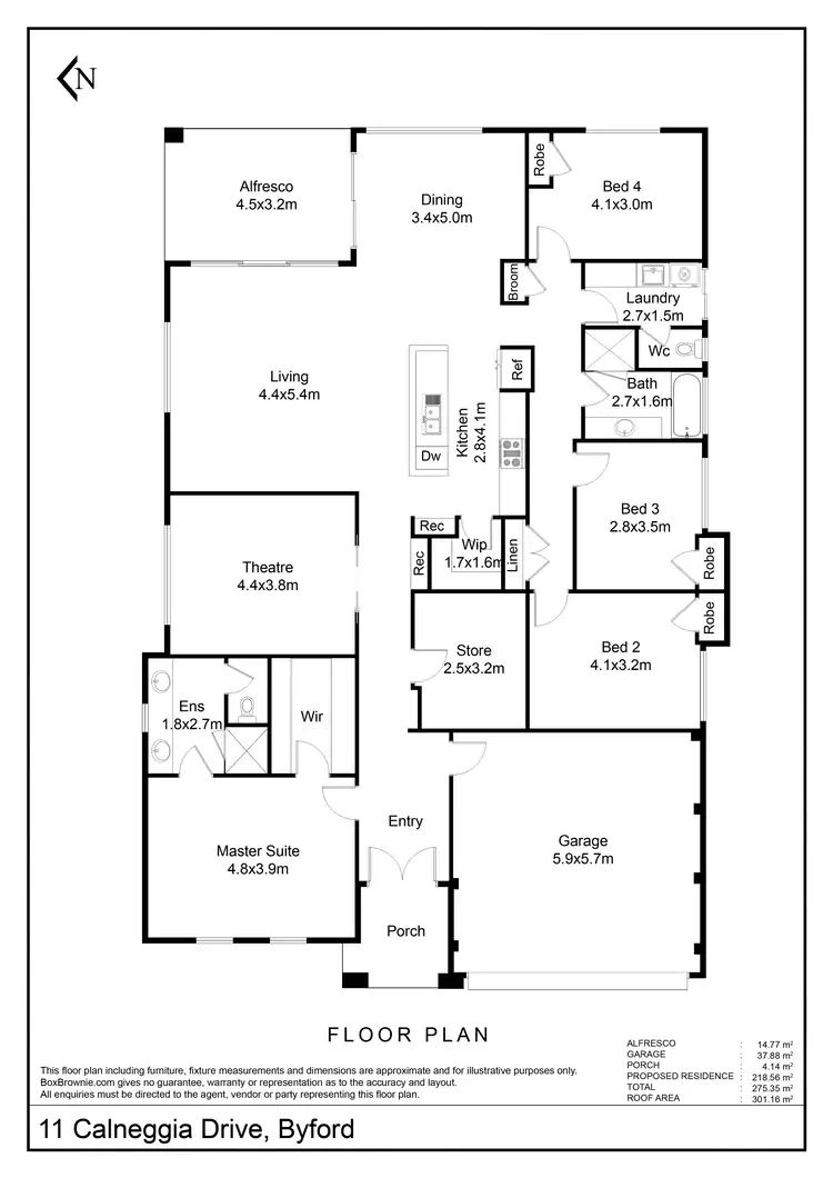 Floorplan of Homely house listing, 11 Calneggia Drive, Byford WA 6122