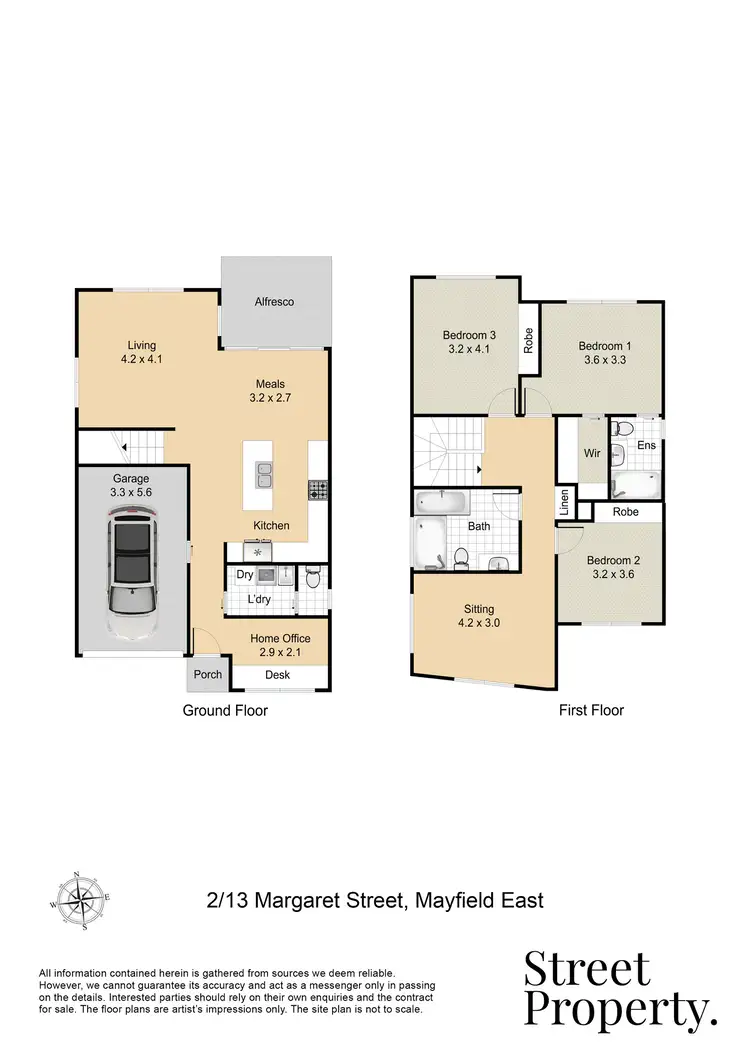 Floorplan of Homely townhouse listing, 2/13 Margaret Street, Mayfield East NSW 2304