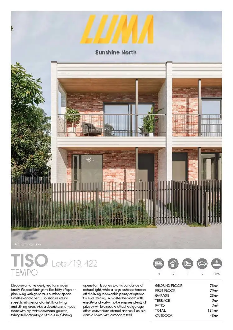 Floorplan of Homely townhouse listing, Lot 422/247 St Albans Road, Sunshine North VIC 3020