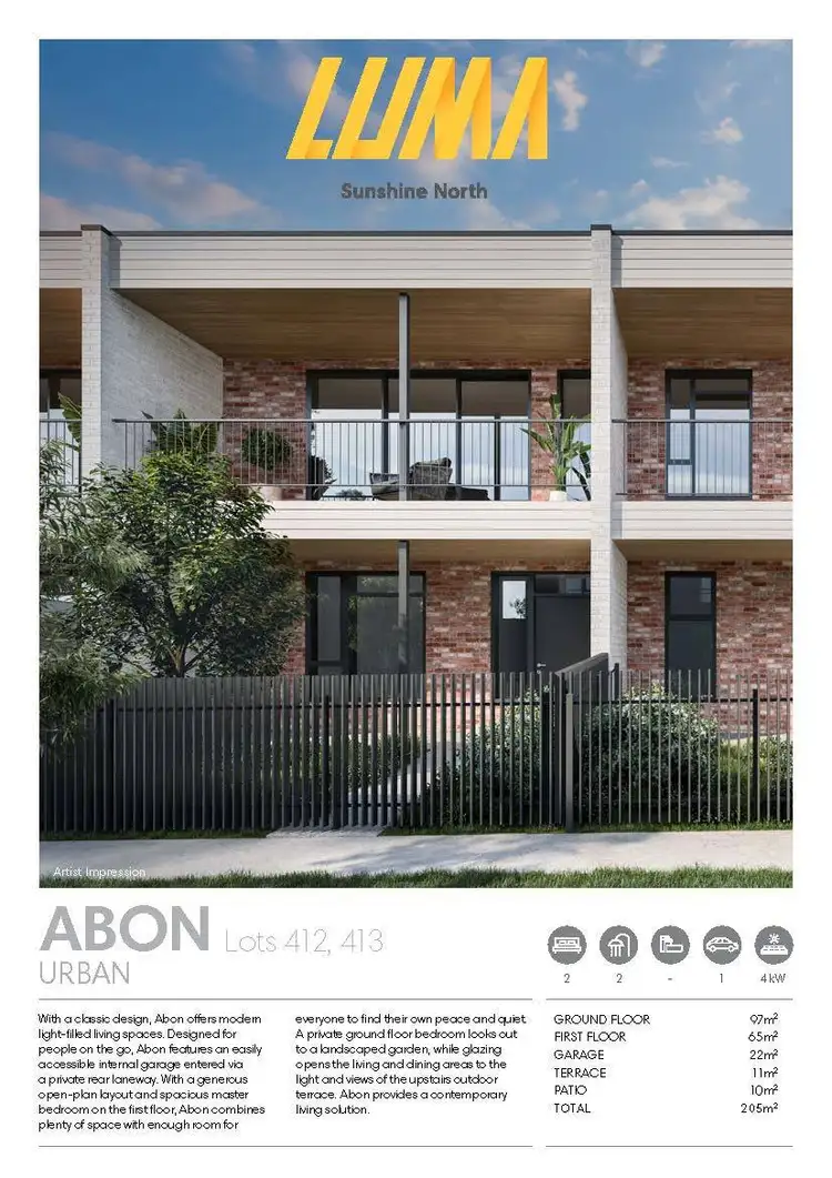 Floorplan of Homely townhouse listing, Lot 413/247 St Albans Road, Sunshine North VIC 3020