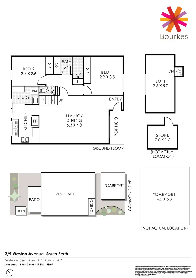 Floorplan of Homely townhouse listing, 3/9 Weston Avenue, South Perth WA 6151