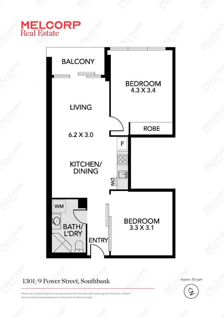 Floorplan of Homely apartment listing, 1301/9 Power Street, Southbank VIC 3006