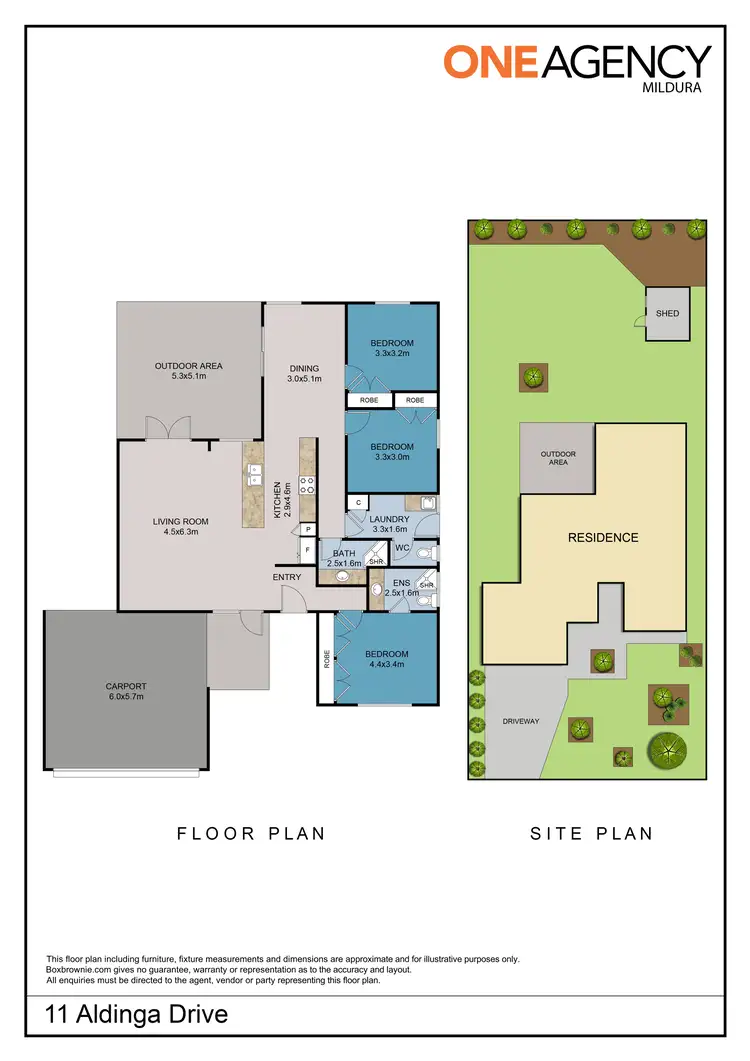 Floorplan of Homely house listing, 11 Aldinga Drive, Mildura VIC 3500