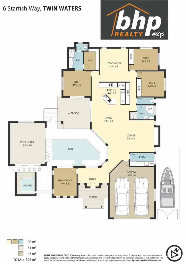 Floorplan of Homely house listing, 6 Starfish Way, Twin Waters QLD 4564