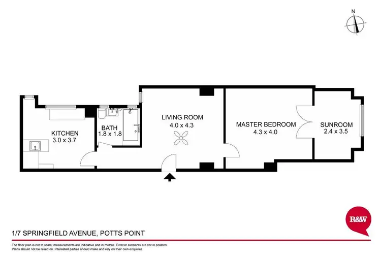 Floorplan of Homely apartment listing, 1/7 Springfield Avenue, Potts Point NSW 2011