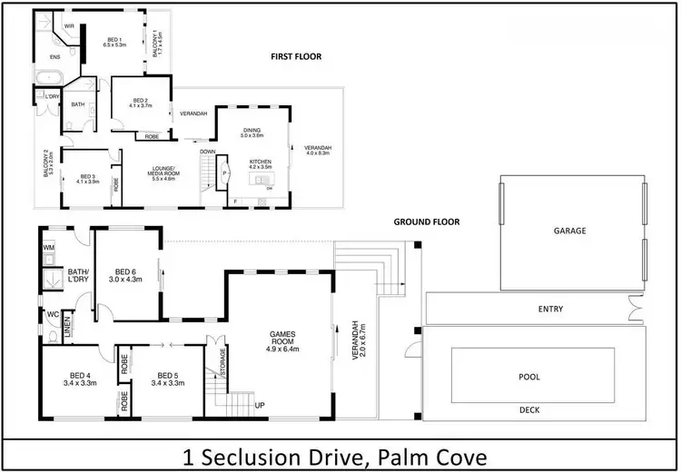 Floorplan of Homely house listing, 1 Seclusion Drive, Palm Cove QLD 4879