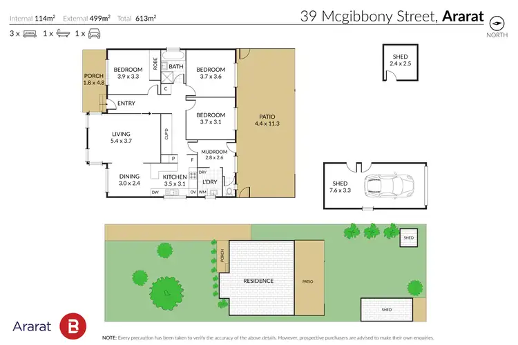 Floorplan of Homely house listing, 39 Mcgibbony Street, Ararat VIC 3377