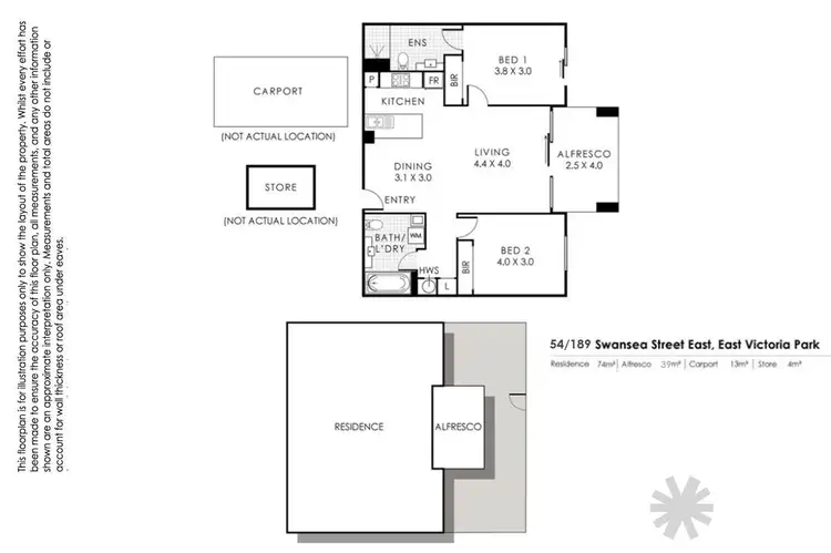 Floorplan of Homely apartment listing, 54/189 Swansea Street, East Victoria Park WA 6101