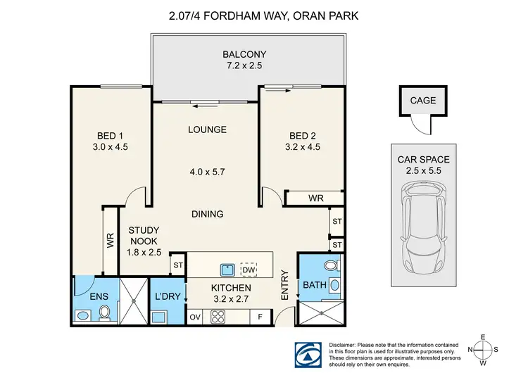 Floorplan of Homely apartment listing, 2.07/4 Fordham Way, Oran Park NSW 2570