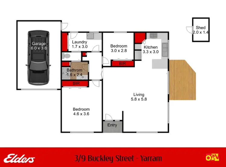 Floorplan of Homely unit listing, 3/9 Buckley Street, Yarram VIC 3971