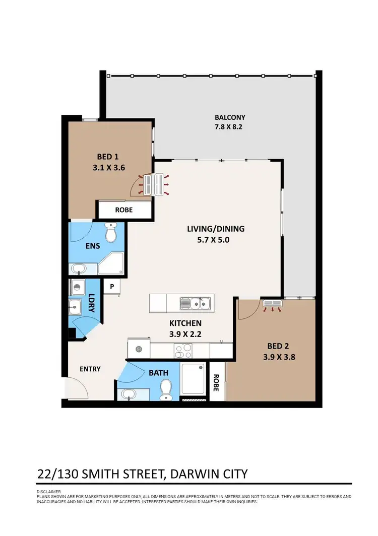 Floorplan of Homely unit listing, 22/130 Smith Street, Darwin City NT 800