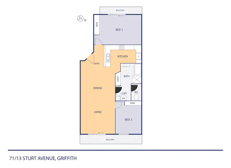 Floorplan of Homely apartment listing, 71/13-15 Sturt Avenue, Griffith ACT 2603