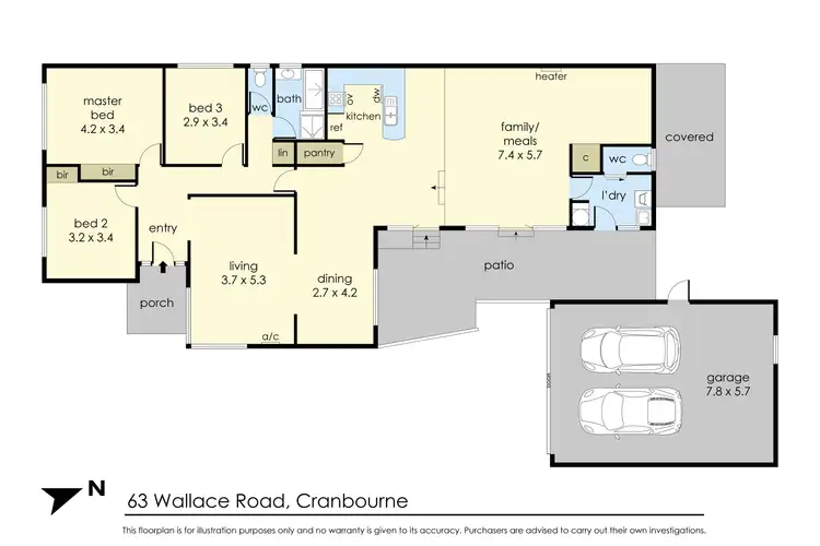 Floorplan of Homely house listing, 63 Wallace Road, Cranbourne VIC 3977