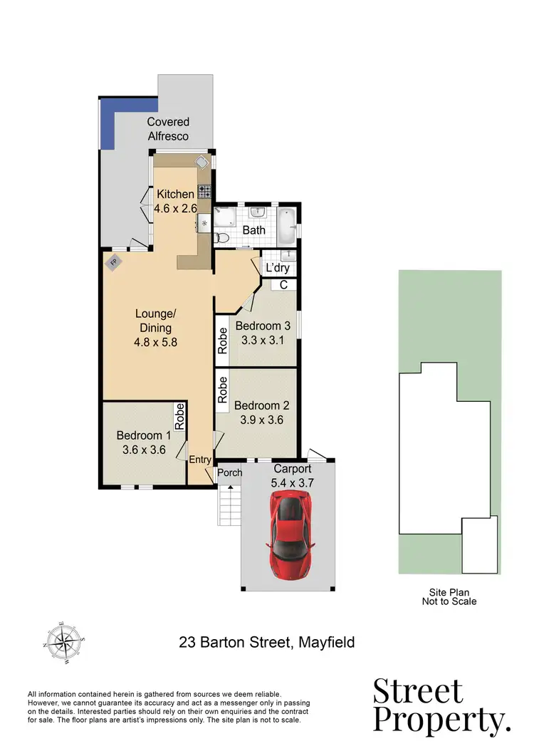 Floorplan of Homely house listing, 23 Barton Street, Mayfield NSW 2304