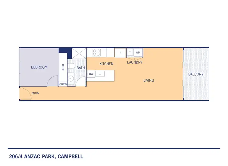 Floorplan of Homely apartment listing, 206/4 Anzac Park, Campbell ACT 2612