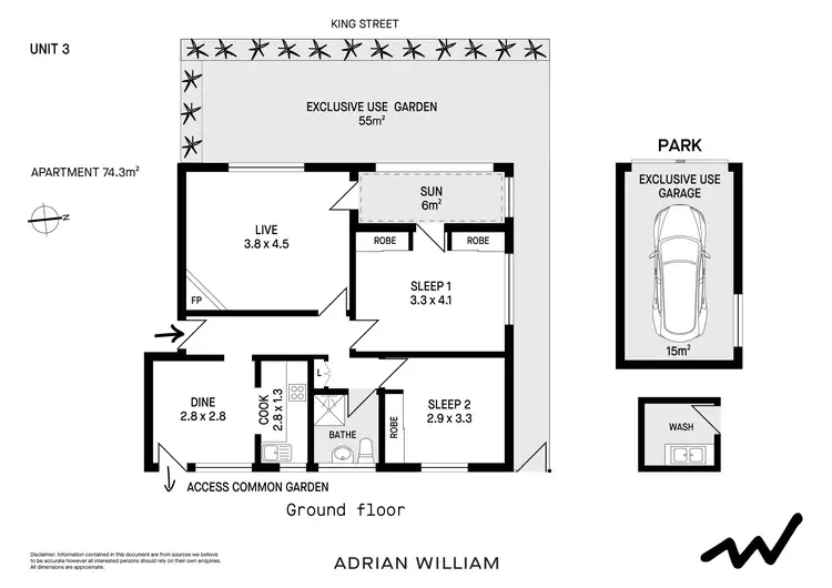 Floorplan of Homely apartment listing, 3/34 King Street, Ashfield NSW 2131