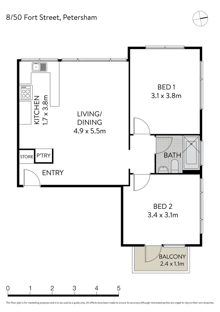 Floorplan of Homely apartment listing, 8/50 Fort Street, Petersham NSW 2049