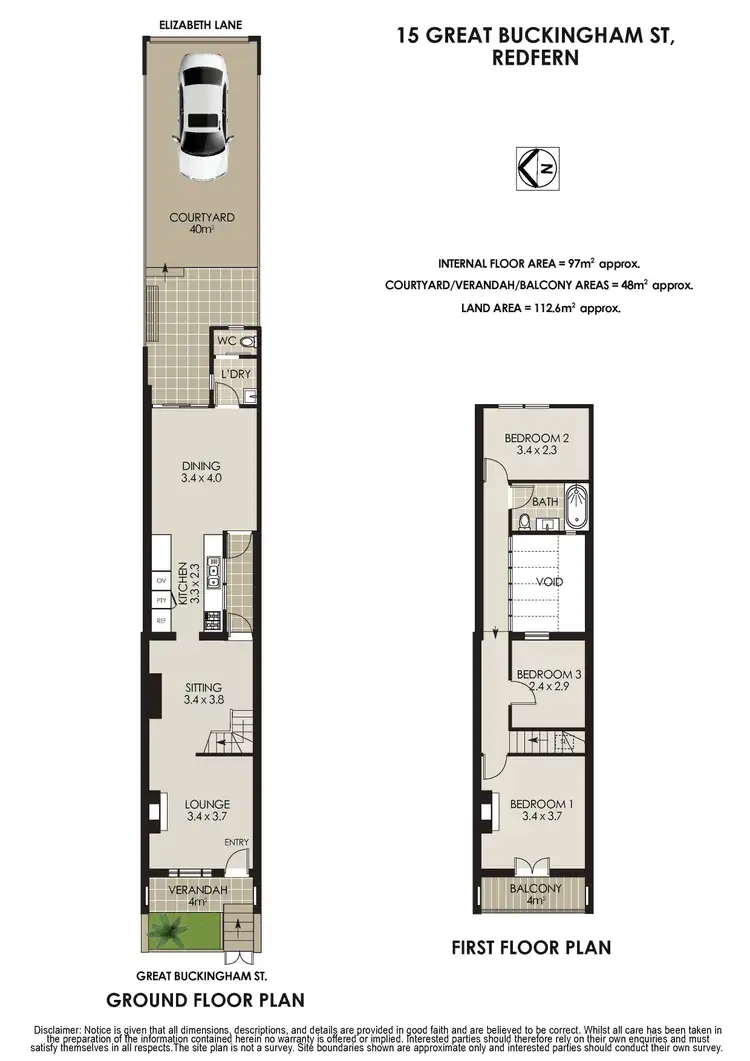 Floorplan of Homely terrace listing, 15 Great Buckingham Street, Redfern NSW 2016