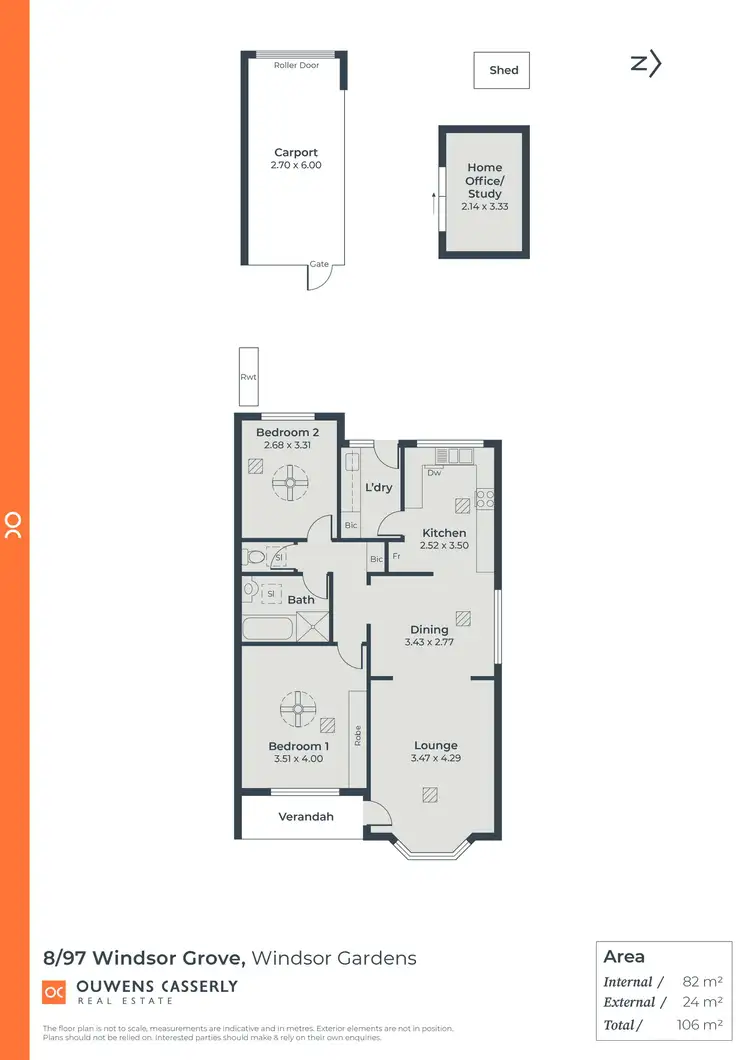 Floorplan of Homely unit listing, 8/97-103 Windsor Grove, Klemzig SA 5087